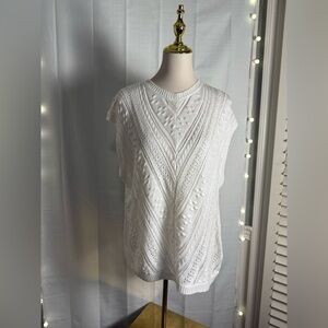Amaryllis White Boxy Ribbed Blouse